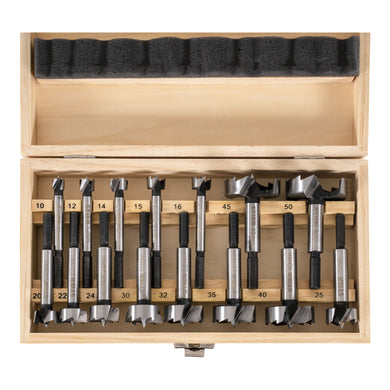 STIER Forstnerbohrer-Set in Holz-Kasette 15-teilig (Durchmesser 10 - 50 mm) 8 -