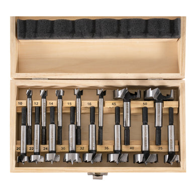STIER Forstnerbohrer-Set in Holz-Kasette 15-teilig (Durchmesser 10 - 50 mm) 8 -