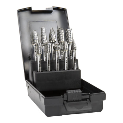 STIER Frässtifte-Set 5-tlg | 10-tlg Schaftfräser Hartmetall Stiftfräser