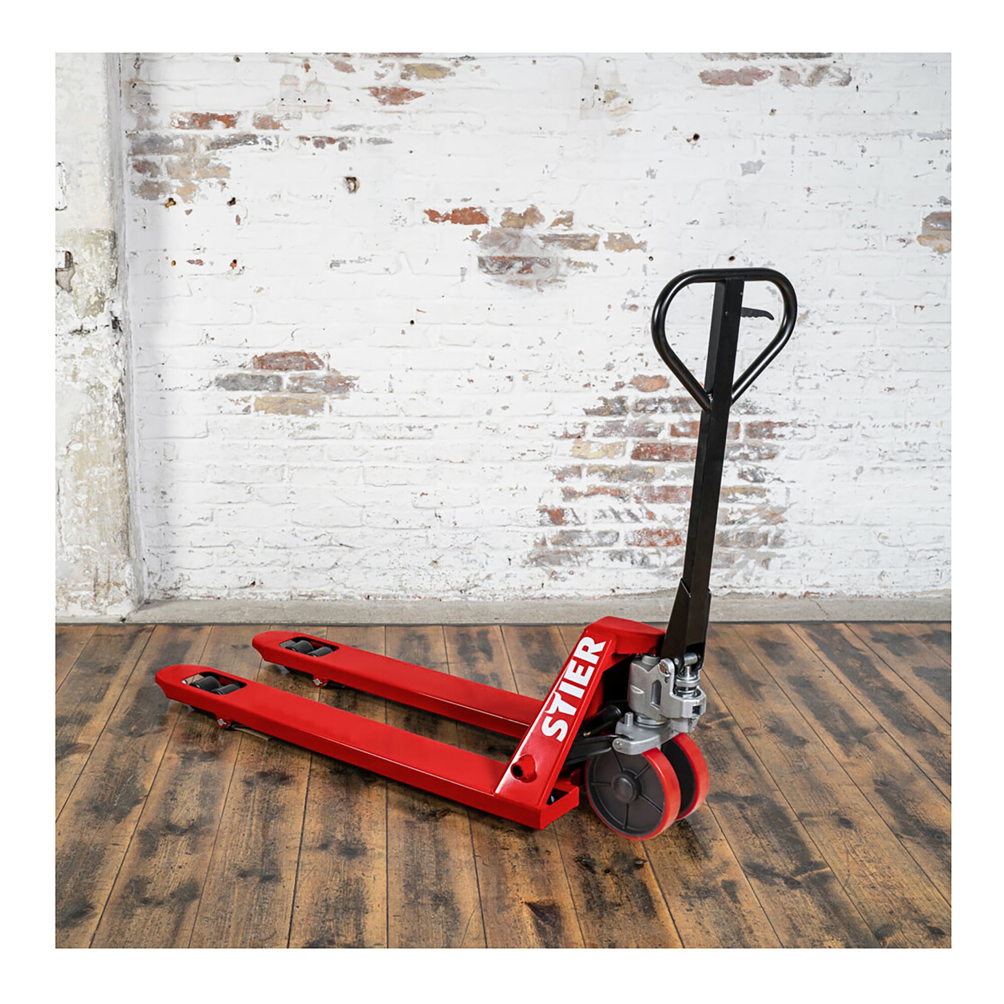 STIER Gabelhubwagen Tragkraft 2500kg Gabellänge 1150mm PU-Reifen Handhubwagen