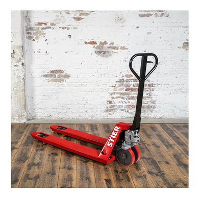STIER Gabelhubwagen Tragkraft 2500kg Gabellänge 1150mm PU-Reifen Handhubwagen