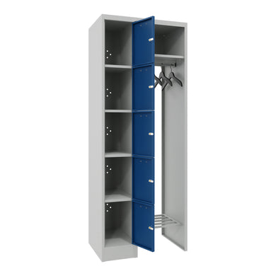 STIER Open Wardrobe Premium with 5 Lockers Cylinder Lock