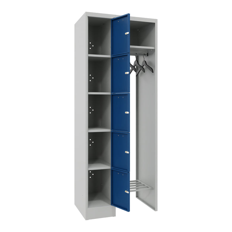 STIER Open Wardrobe Premium with 5 Lockers Cylinder Lock