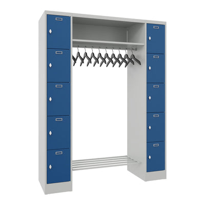 STIER Open Wardrobe Premium with 10 Lockers Turn Lock