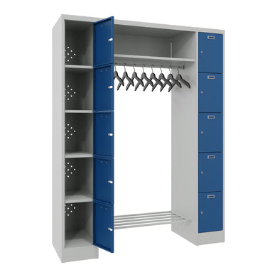 STIER Open Wardrobe Premium with 10 Lockers Cylinder Lock