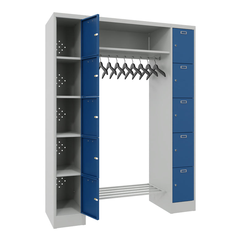 STIER Open Wardrobe Premium with 10 Lockers Cylinder Lock
