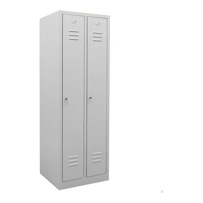 STIER wardrobe locker 2 compartments 1800x590x500mm light grey lockable 1