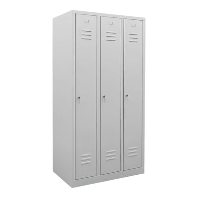 STIER Garderobenspind 3 Abteile 1800x870x500mm lichtgrau abschließbar 1