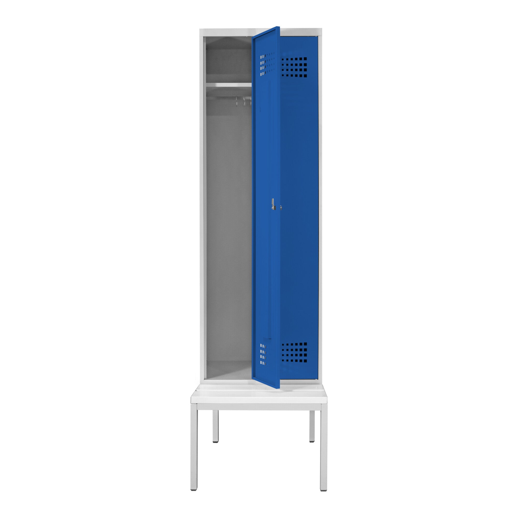 STIER Premium wardrobe locker with bench base 2 compartments turn lock
