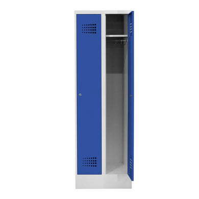 STIER Premium wardrobe locker with base 2 compartments cylinder lock