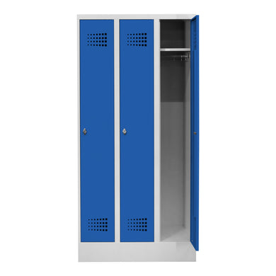 STIER Premium wardrobe locker with base 3 compartments turn lock