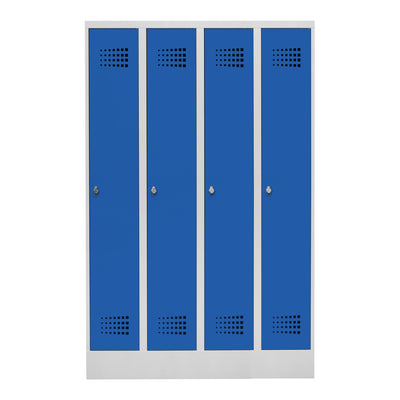 STIER Premium wardrobe locker with base 4 compartments turn lock