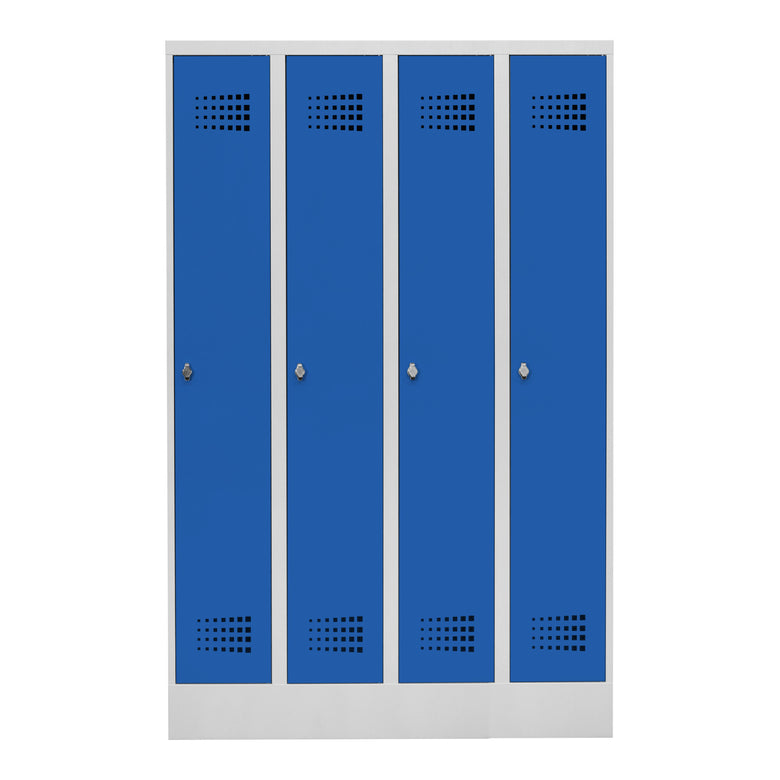 STIER Premium wardrobe locker with base 4 compartments turn lock