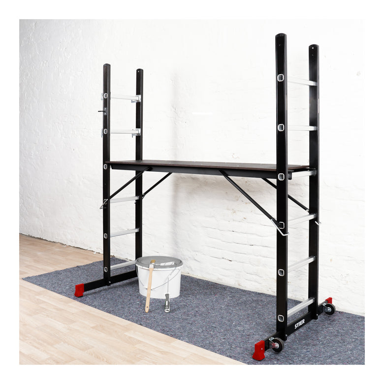 STIER Gerüst-Arbeitsbühne 2x 6 bis 150 kg belastbar Mehrzweckleiter Arbeitsbühne