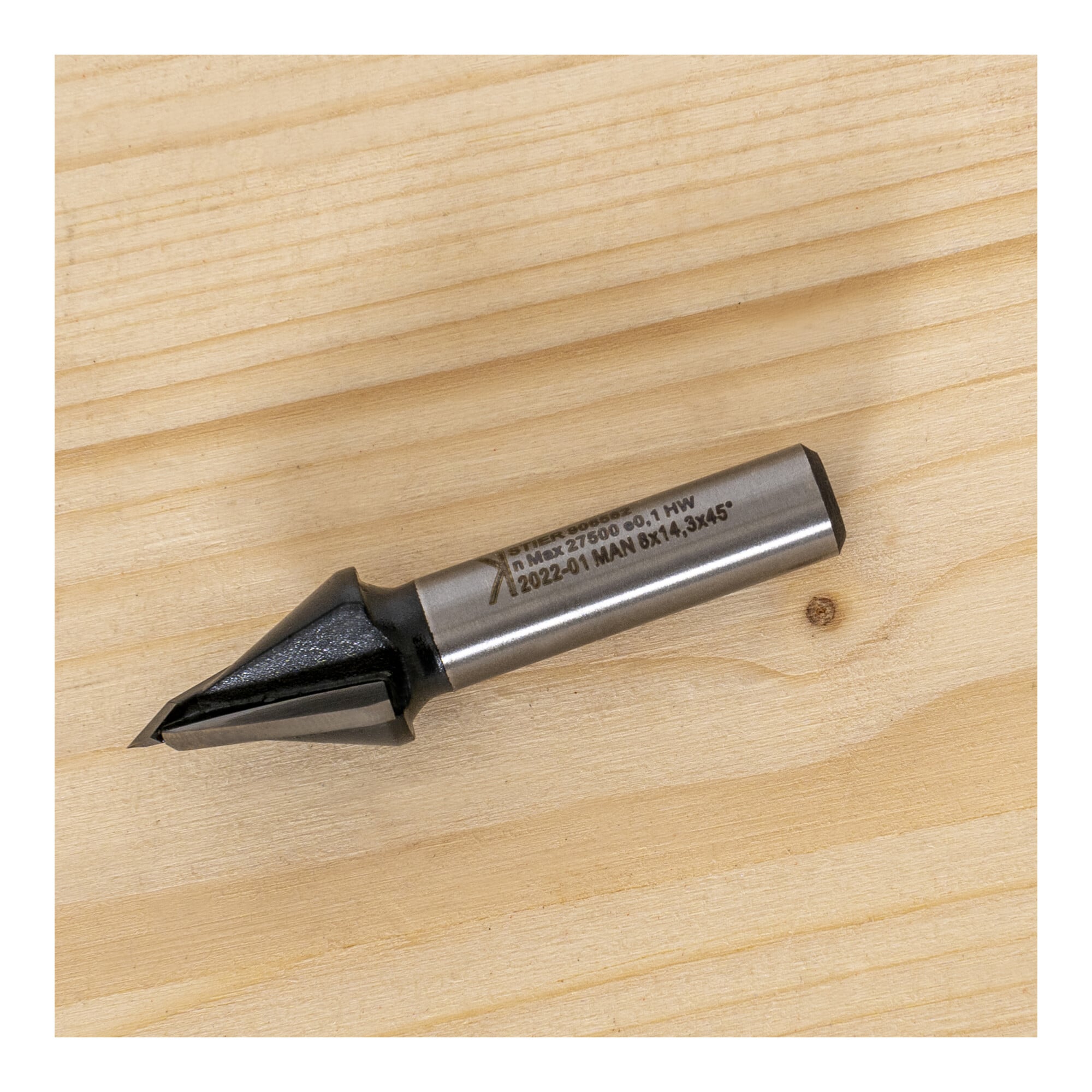 STIER Gipskartonfräser D12,5 mm 45 Grad S8 mm HW