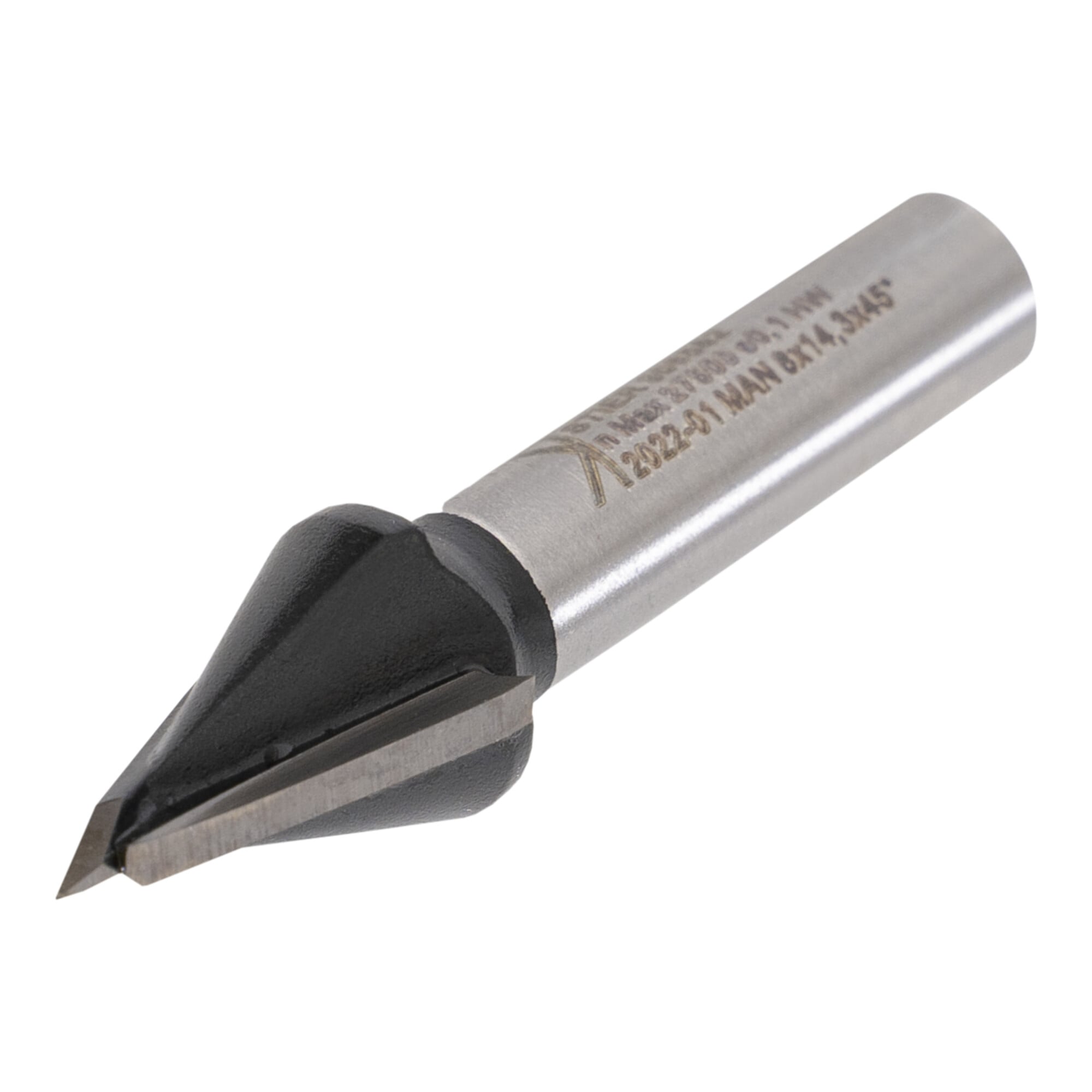 STIER Gipskartonfräser D12,5 mm 45 Grad S8 mm HW