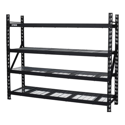 STIER Gitterrost-Fachbodenregal | Fachlast 400 kg | HxBxT 1830x1950x610mm | 4 Regalböden | Stahlgestell | Regalsystem