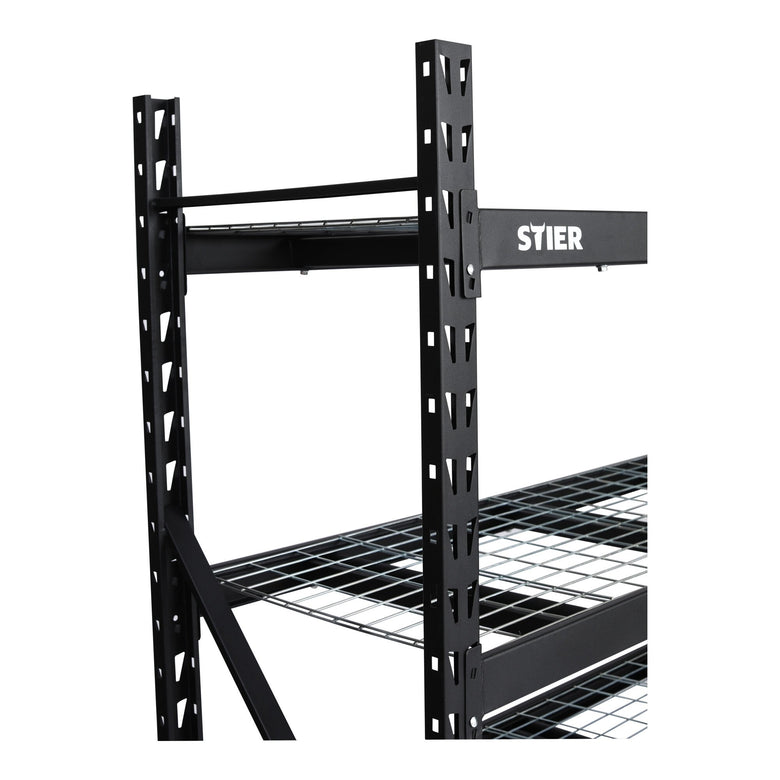 STIER Gitterrost-Fachbodenregal | Fachlast 400 kg | HxBxT 1830x1950x610mm | 4 Regalböden | Stahlgestell | Regalsystem