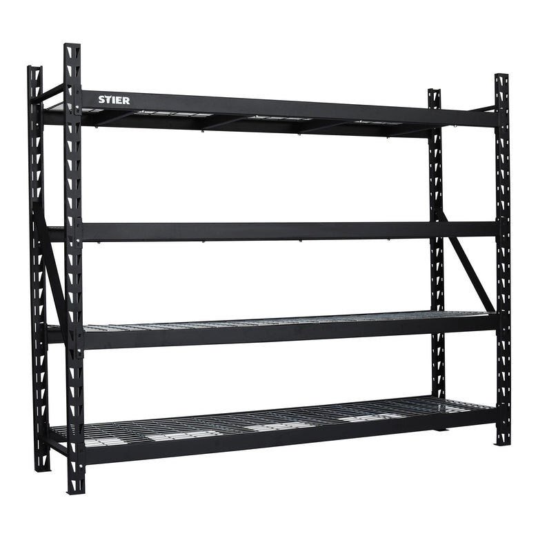 STIER Gitterrost-Fachbodenregal | Fachlast 400 kg | HxBxT 1830x1950x610mm | 4 Regalböden | Stahlgestell | Regalsystem