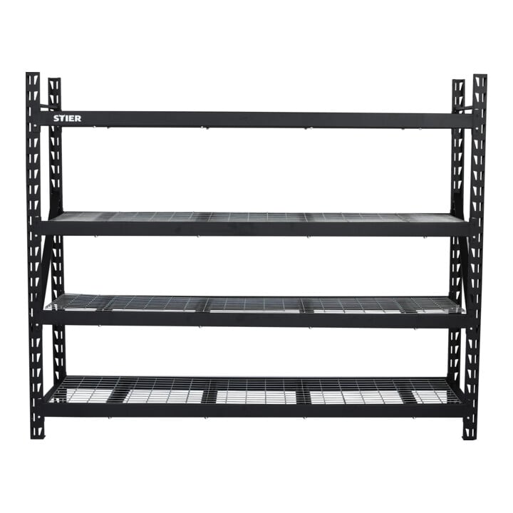 STIER Gitterrost-Fachbodenregal | Fachlast 400 kg | HxBxT 1830x1950x610mm | 4 Regalböden | Stahlgestell | Regalsystem