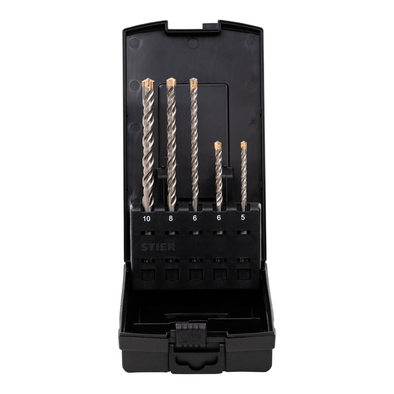 STIER Hammerbohrer-Set Premium SDS-plus 5-teilig Hammerbohrer SDS plus Set SDS