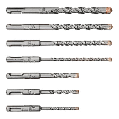 STIER Hammer Drill Set Premium SDS-plus 7-piece right-cutting all common