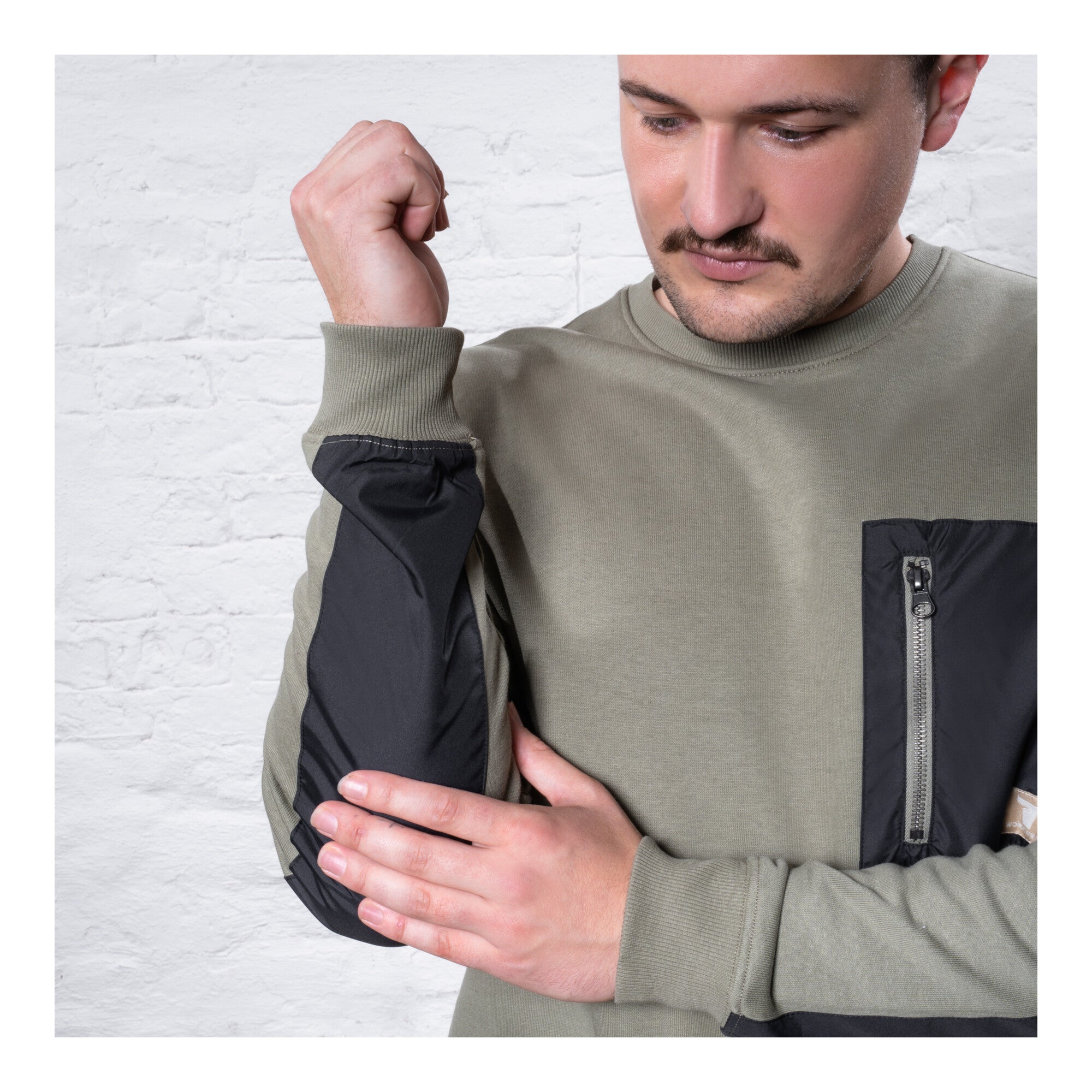 STIER Heavy Crew Sweater duty organic cotton M olive