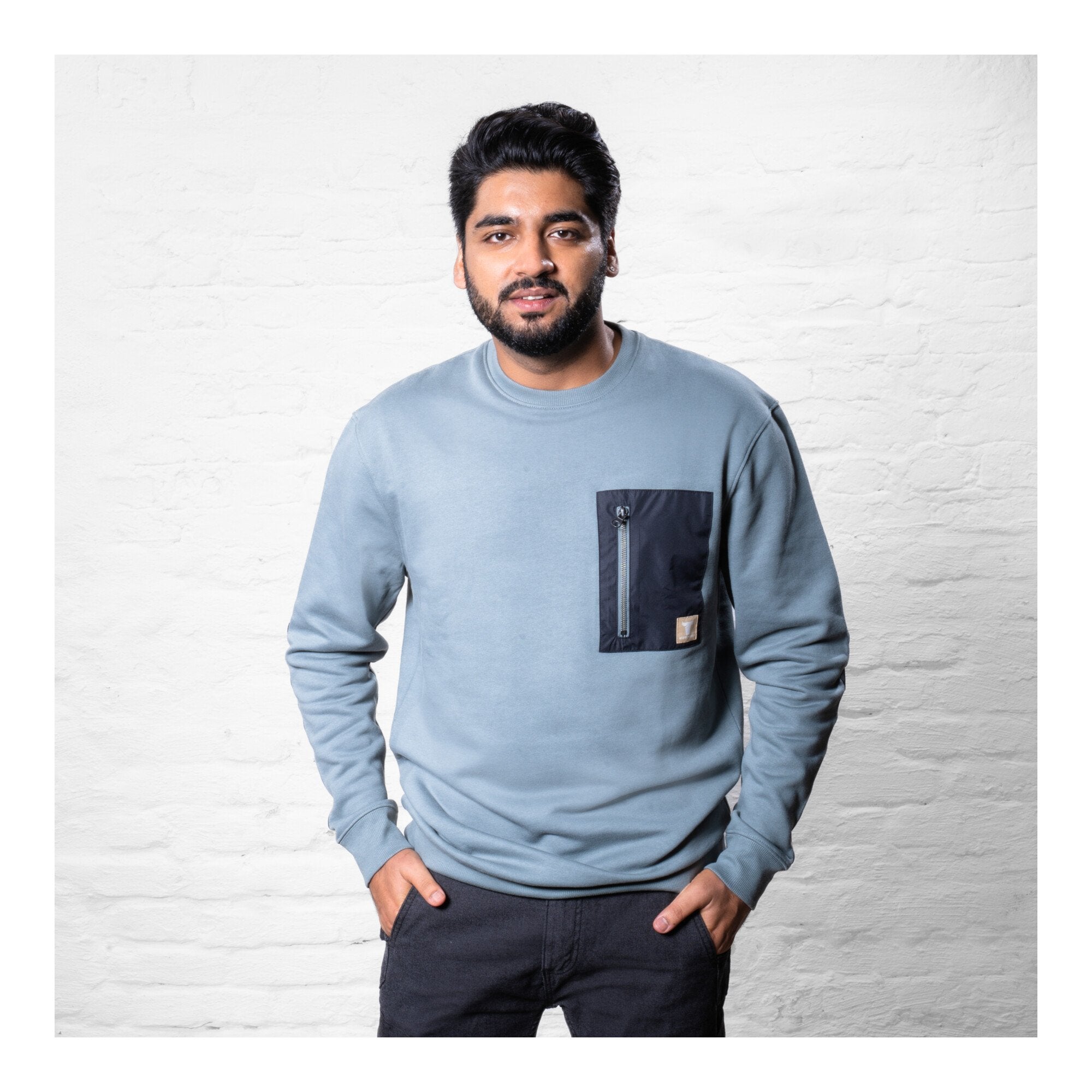 STIER Heavy Crew Sweater duty organic cotton M sedona sage