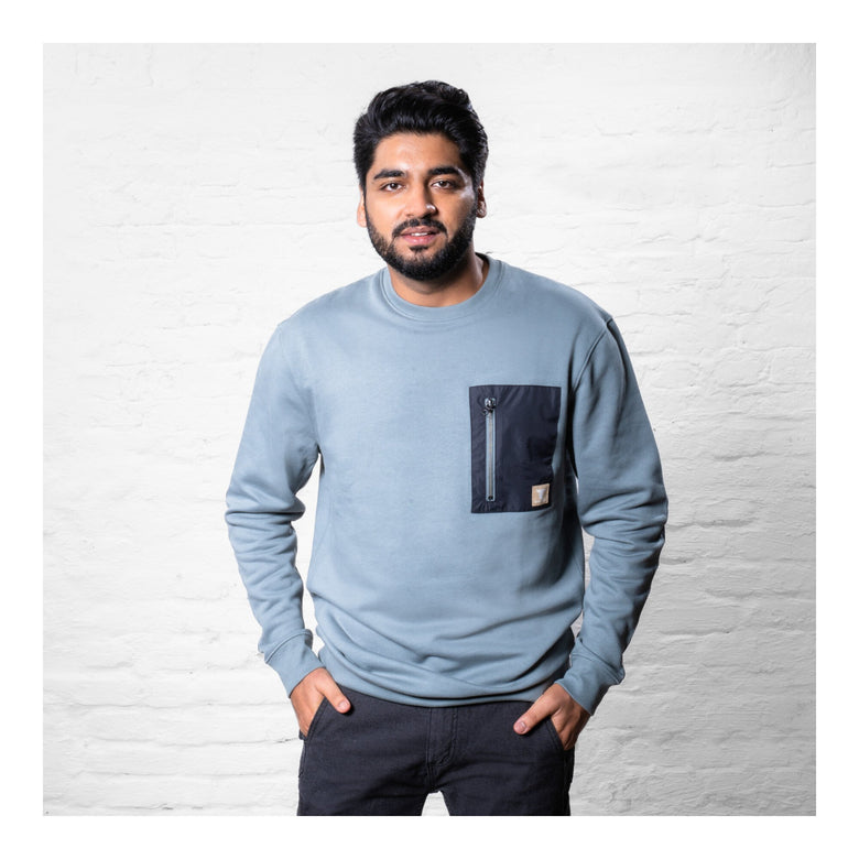 STIER Heavy Crew Sweater duty organic cotton M sedona sage