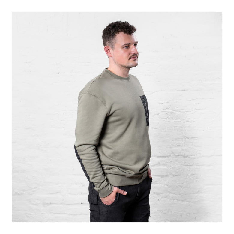 STIER Heavy Crew Sweater duty organic cotton S olive