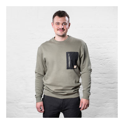 STIER Heavy Crew Sweater duty organic cotton XXL olive
