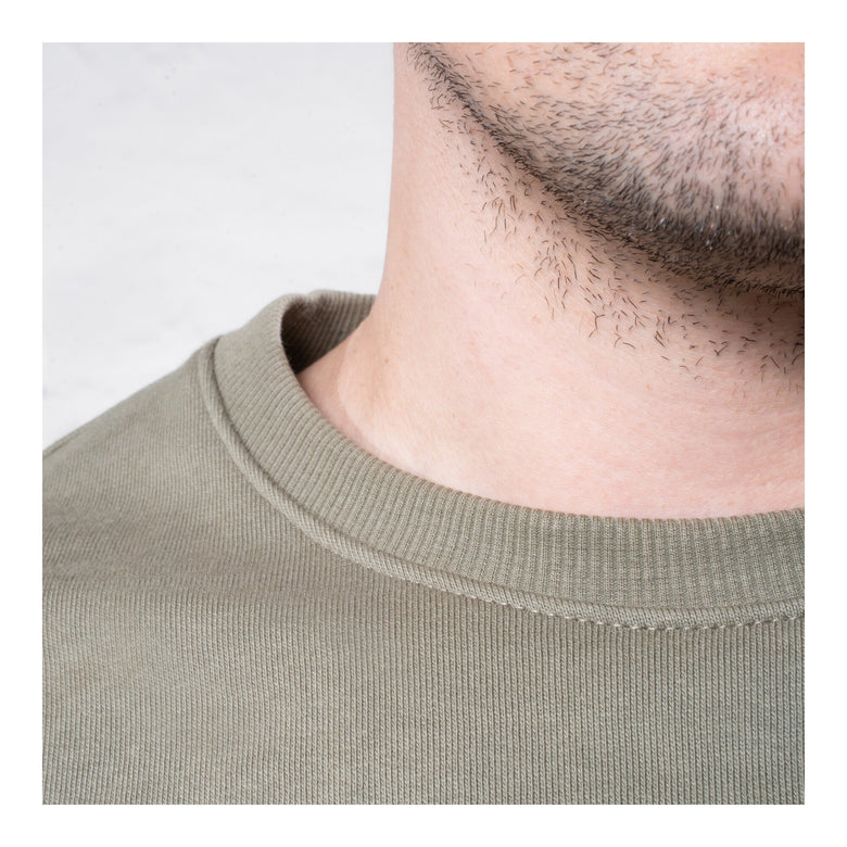 STIER Heavy Crew Sweater utility organic cotton M olive
