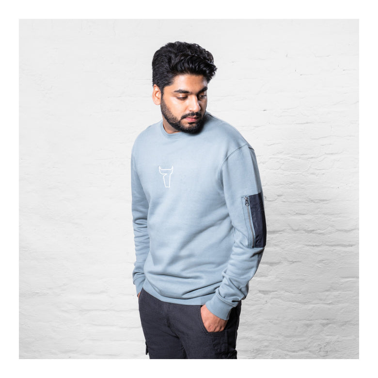 STIER Heavy Crew Sweater utility organic cotton M sedona sage