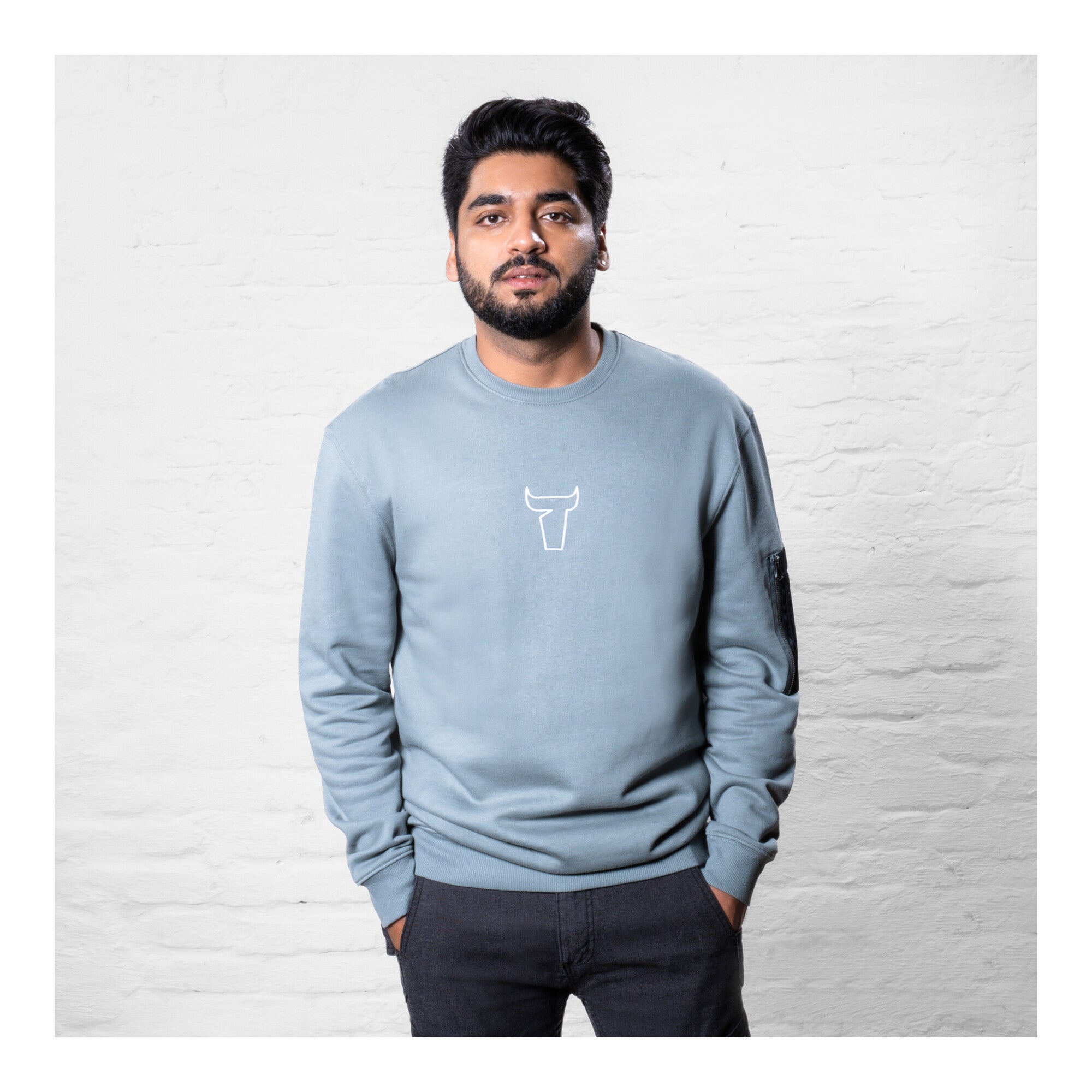 STIER Heavy Crew Sweater utility organic cotton S sedona sage
