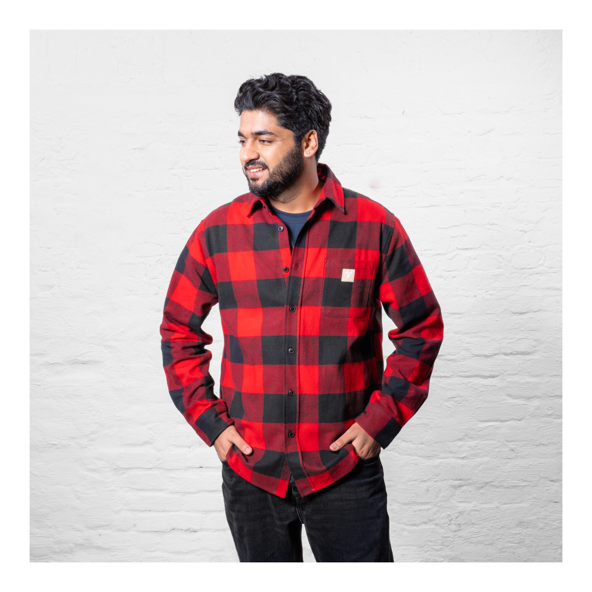 STIER Heavy Flannel Shirt bci cotton S buffalo plaid red