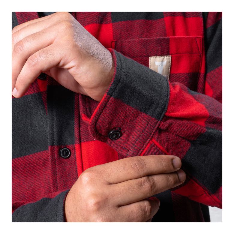 STIER Heavy Flannel Shirt bci cotton S buffalo plaid red