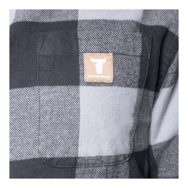 STIER Heavy Flannel Shirt bci cotton XL buffalo plaid grey