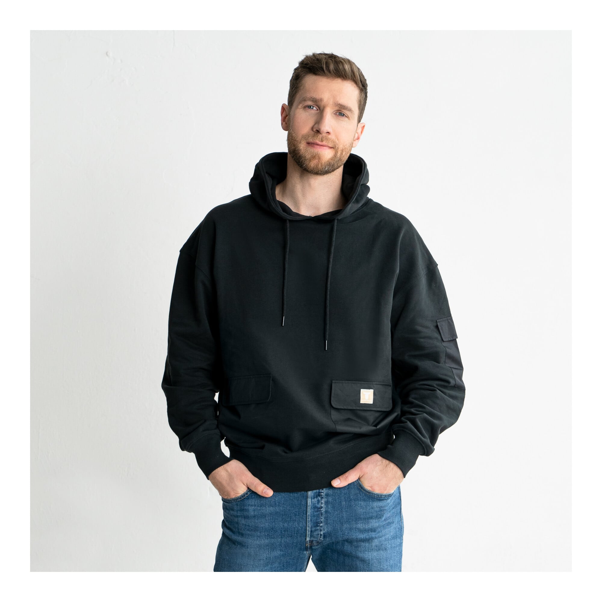 STIER Heavy Hoodie Functional Pocket organic cotton L Black