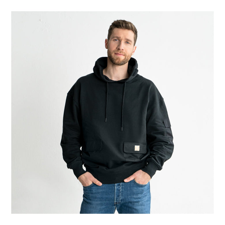 STIER Heavy Hoodie Functional Pocket organic cotton M Black