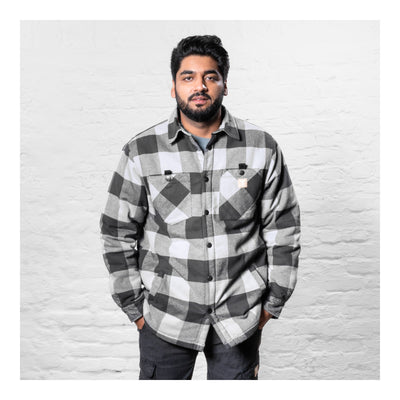 STIER Heavy Lumber Jacket bci cotton XL buffalo plaid grey