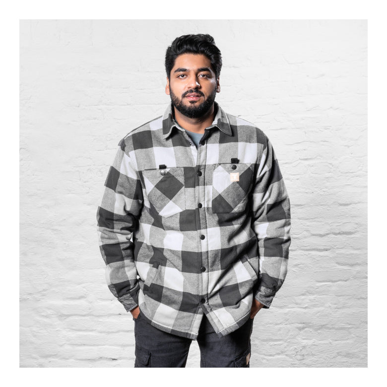 STIER Heavy Lumber Jacket bci cotton XL buffalo plaid grey