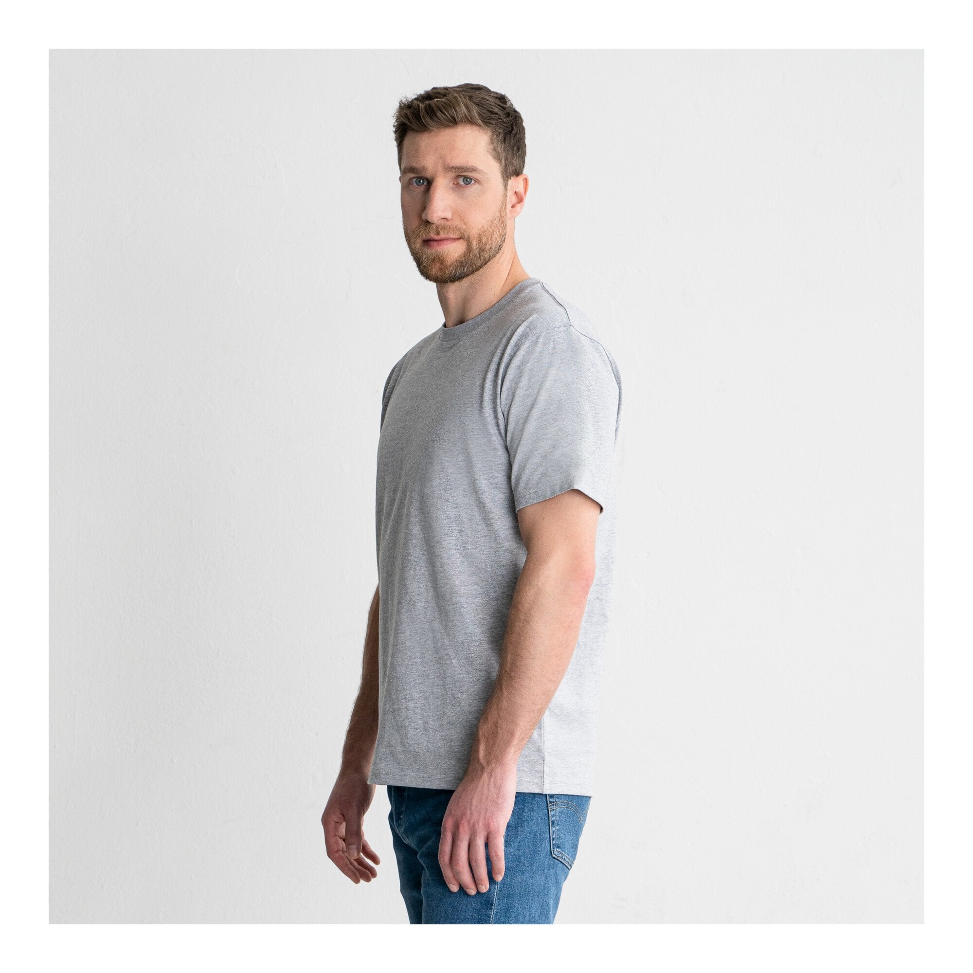 STIER Heavy Tee Logo Capsule organic cotton XXL Grey Melange