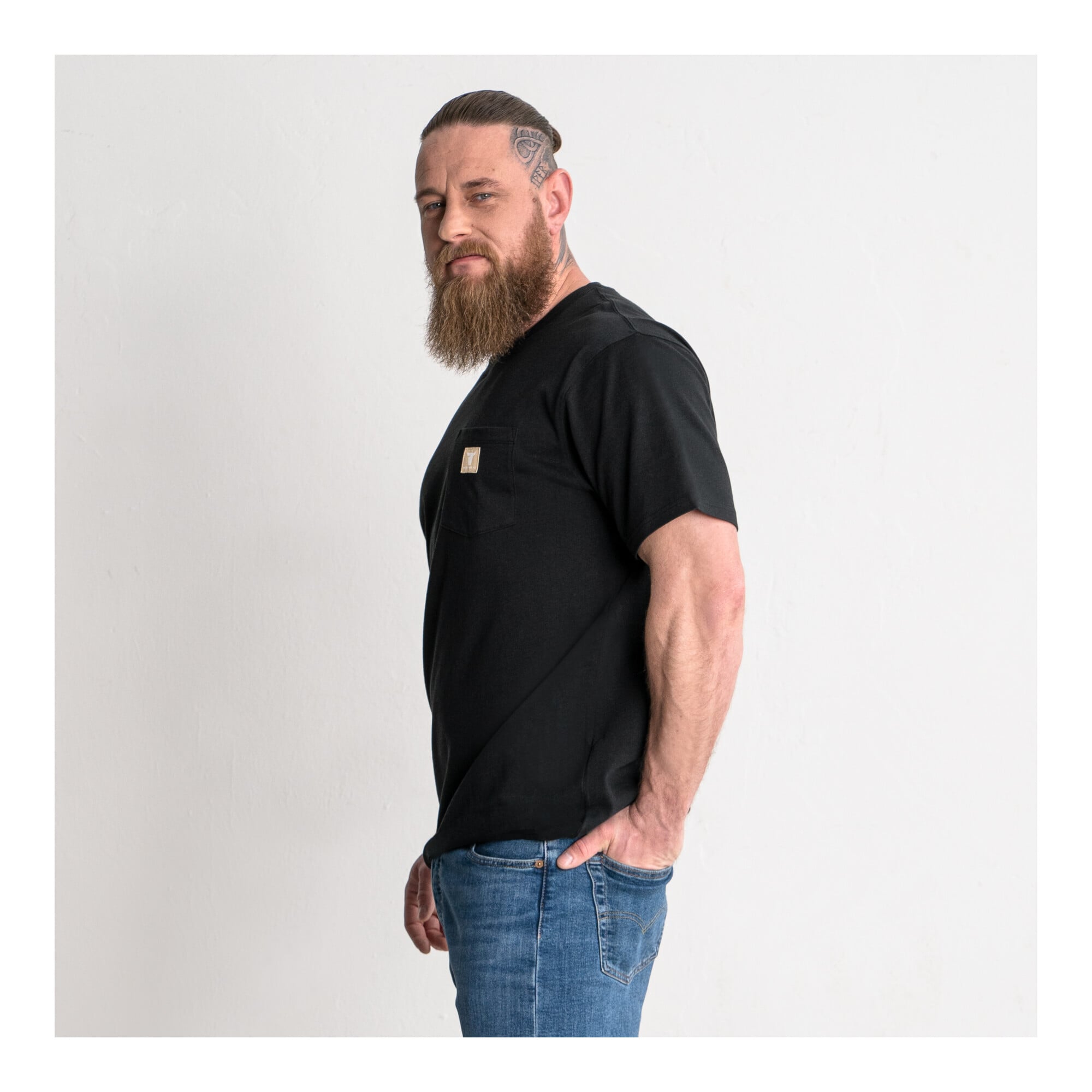 STIER Heavy Tee Pocket organic cotton L Black