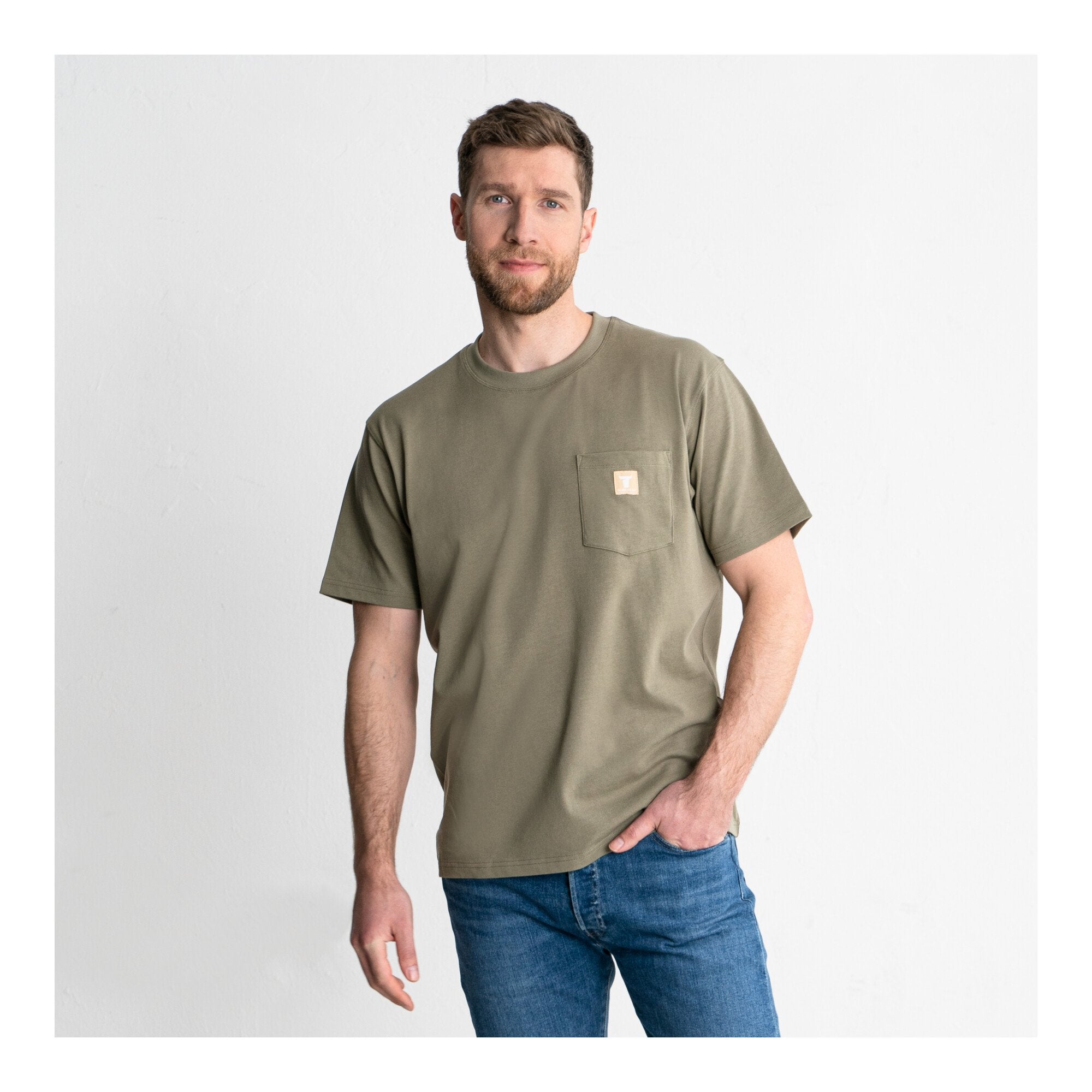 STIER Heavy Tee Pocket organic cotton L Olive