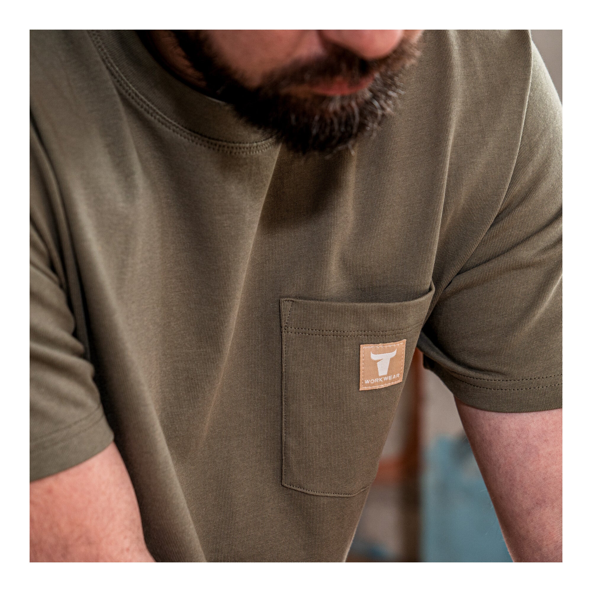 STIER Heavy Tee Pocket organic cotton M Olive