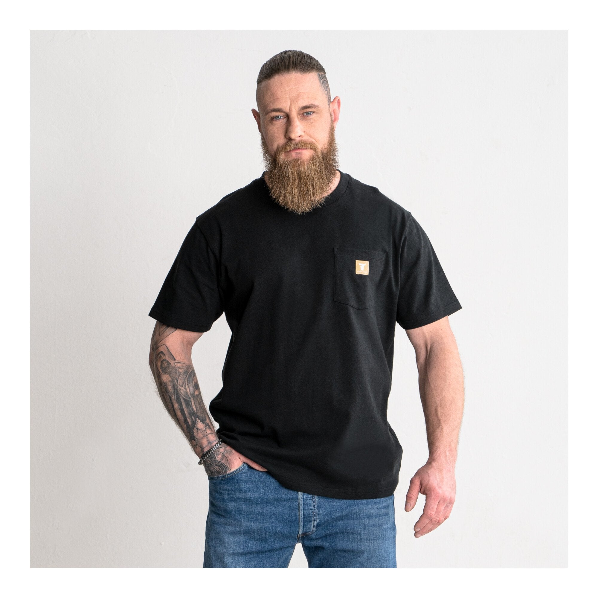 STIER Heavy Tee Pocket organic cotton S Black
