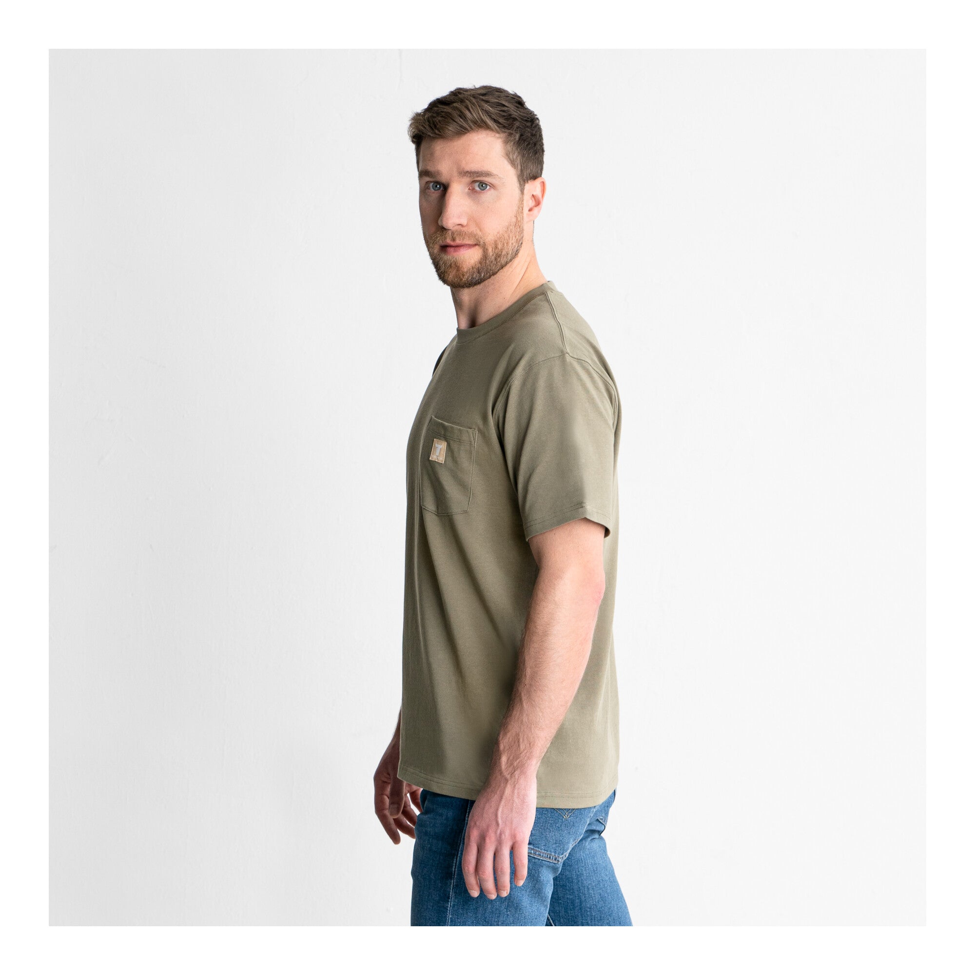 STIER Heavy Tee Pocket organic cotton XXL Olive