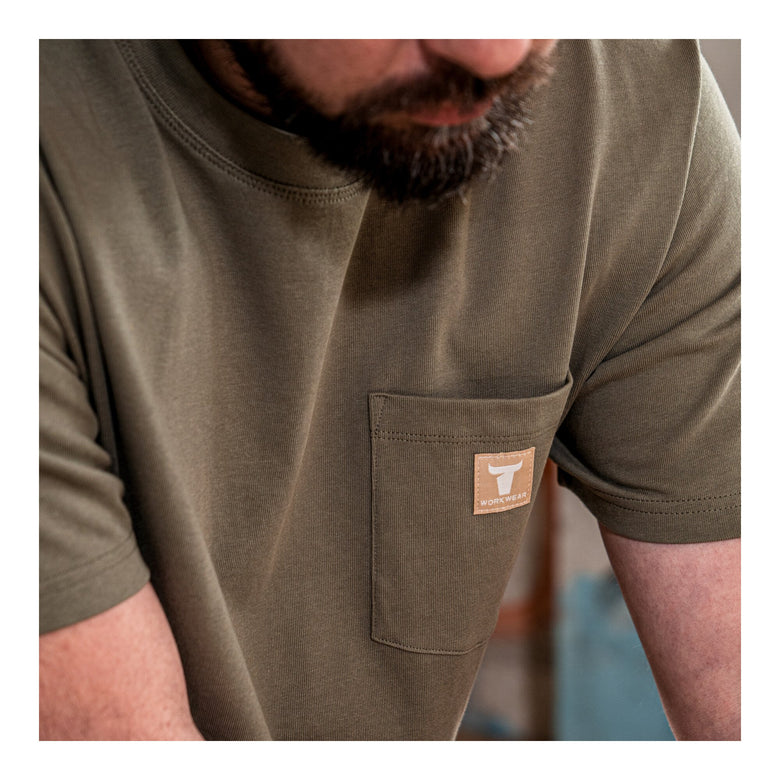STIER Heavy Tee Pocket organic cotton XXL White