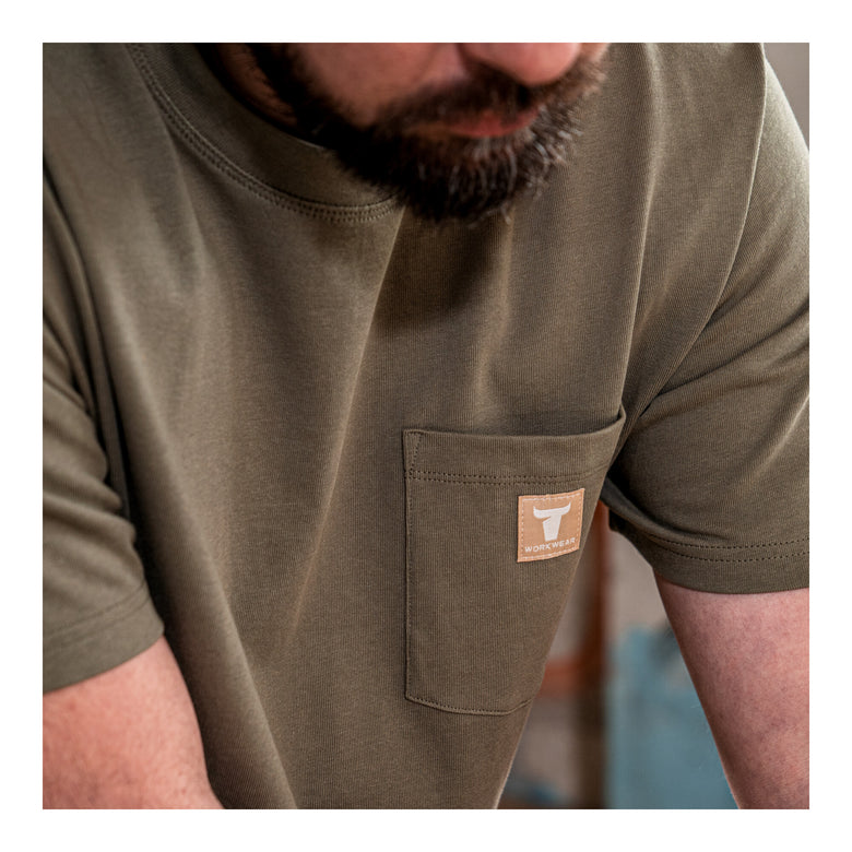 STIER Heavy Tee Pocket organic cotton XXL White