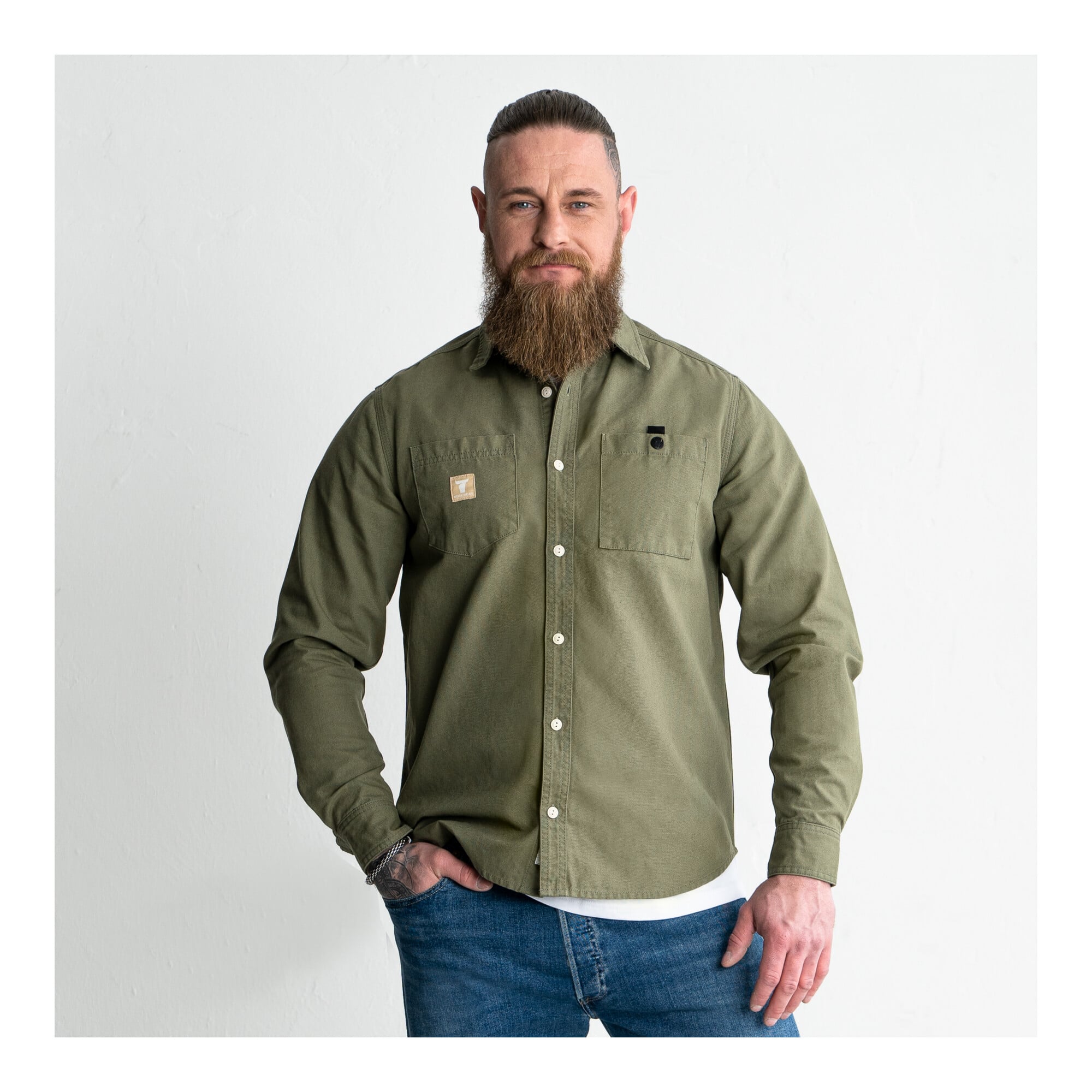STIER Heavy Work Shirt Canvas bci cotton L Olive